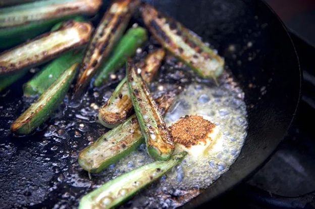 picture of charred okra