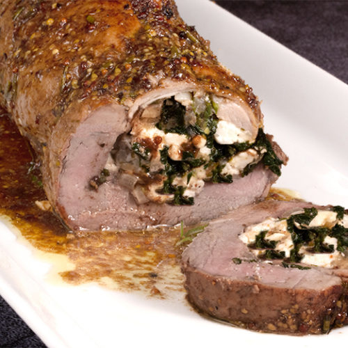 Picture of pork loin stuffed with feta cheese